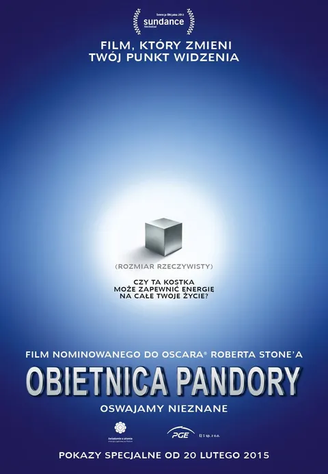 Plakat filmu „Obietnica Pandory” z napisem „Film, który zmieni twój punkt widzenia”